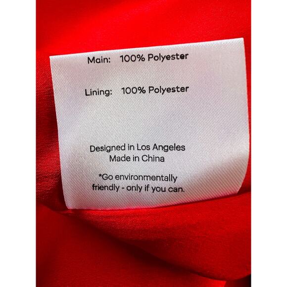 New Fame and Partners Red Maxi Gown Size 14 US Wrap top V-Neckline Front Open - Picture 12 of 13